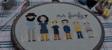 Recent Finished Piece - 'Our Family' Stitch People Portrait