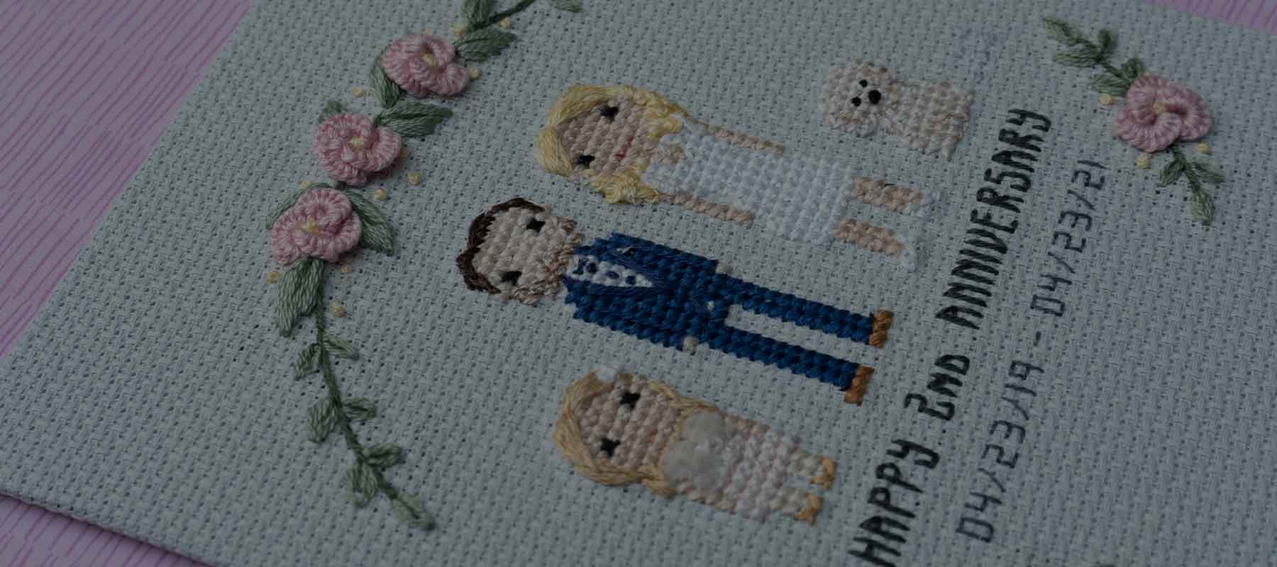 Stitching Love Twice: A 2nd Anniversary Family Portrait