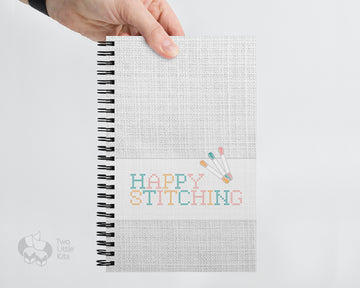 "Happy Stitching" - Spiral Notebook