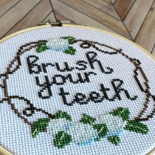 "Brush Teeth" - Cross-Stitch Pattern