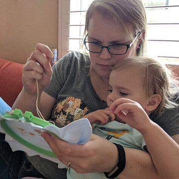 Myself with my youngest daughter while working on a custom piece back in 2018.