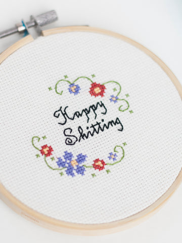 "Happy Shitting" - Cross-Stitch Pattern