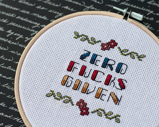 "Zero Fucks" - Cross-Stitch Pattern